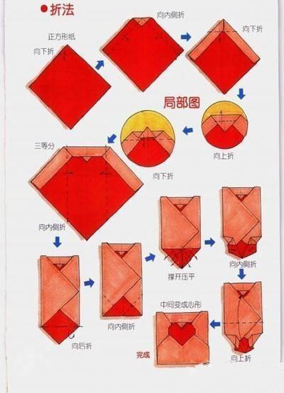 茗草泉#心形信封折法